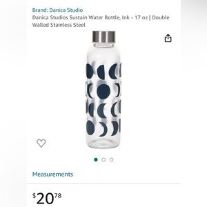 ⭐️ NWT - Danica Glass Water Bottle